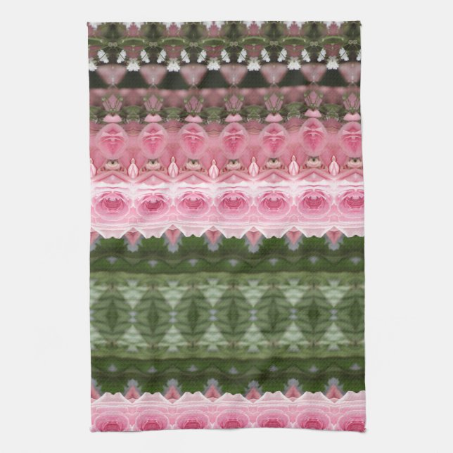 Linge De Cuisine Rose et vert (Vertical)