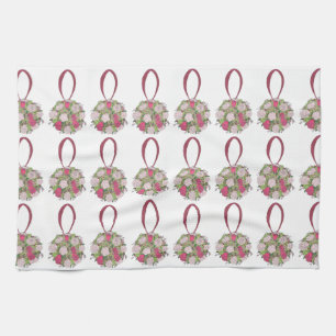 Linge De Cuisine Rose Floral Mariage Bridal Bouquet de fleurs servi