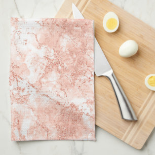 Linge De Cuisine Rose Gold Marble Parties scintillant 2