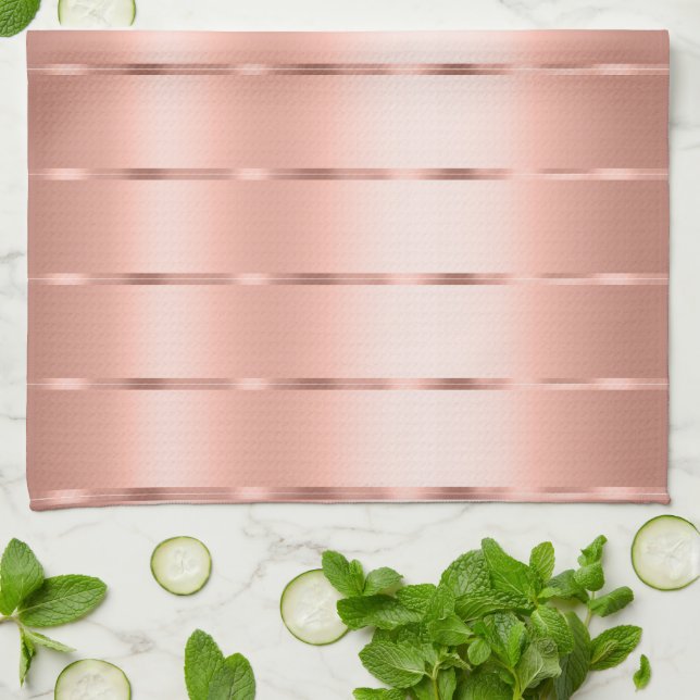 Linge De Cuisine Rose Gold Ruban Noeud Papillon Baby Shower (Plié)