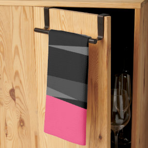 Linge De Cuisine Rose Noir et Gris