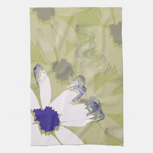 Linge De Cuisine Rose Olive Green Daisy Art Floral (Vertical)