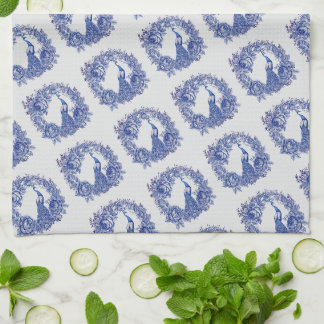 Linge De Cuisine Rose Paon Bleu Blanc
