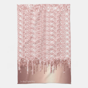Linge De Cuisine Rose Parties scintillant or