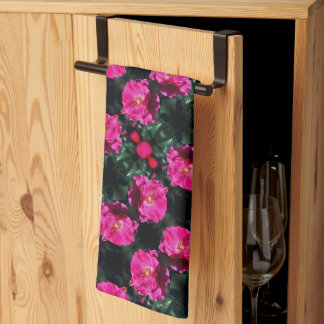 Linge De Cuisine Rose rose en fleurs complètes Motif