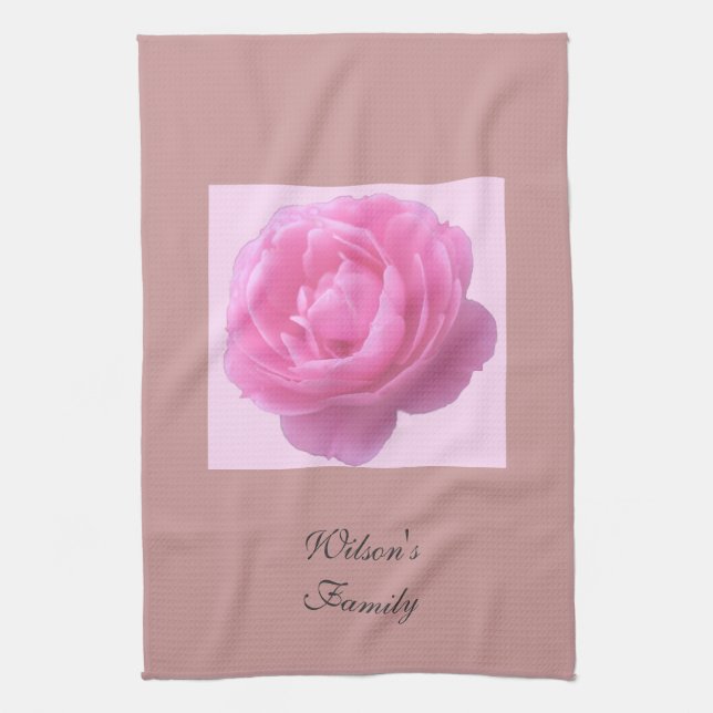 Linge De Cuisine rose rose fleur de famille (Vertical)