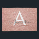 Linge De Cuisine Rose Rose Parties scintillant Or & Monogramme étin<br><div class="desc">Parties scintillant Rose Rose Gold Faux et serviettes élégantes étincelantes. Ces serviettes peuvent être customisées pour inclure votre nom initial et prénom.</div>
