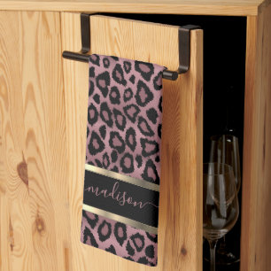 Linge De Cuisine Rose Safari Dusty Leopard - Personnaliser