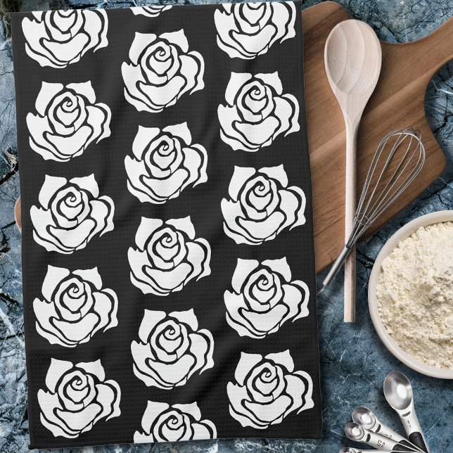Linge De Cuisine Rose tribal noir blanc (Créateur téléchargé)
