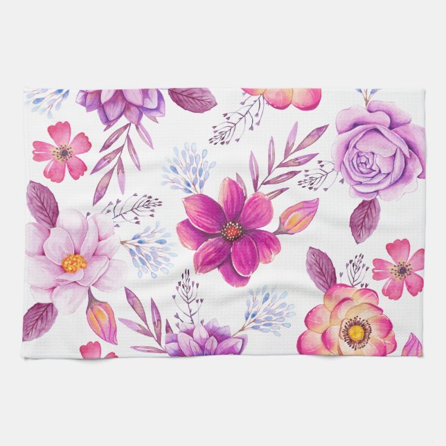 Linge De Cuisine Rose violet (Horizontal)