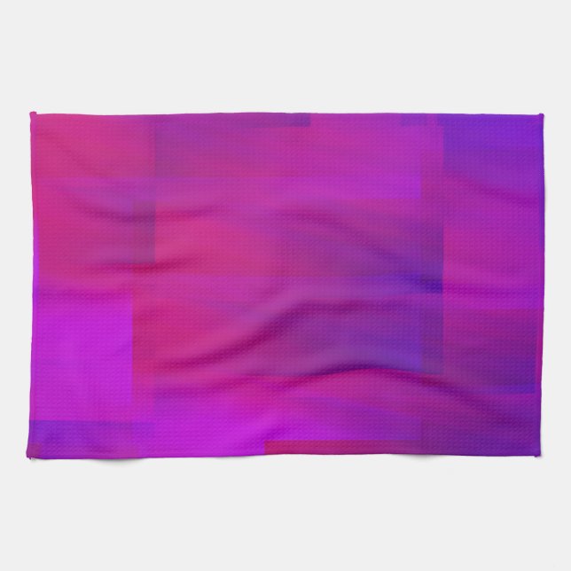 Linge De Cuisine Rose Violet Glitch Art Vaporwave Esthétique Analog (Horizontal)