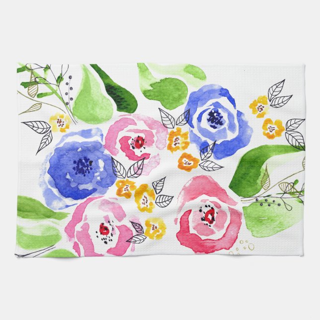Linge De Cuisine roses (Horizontal)