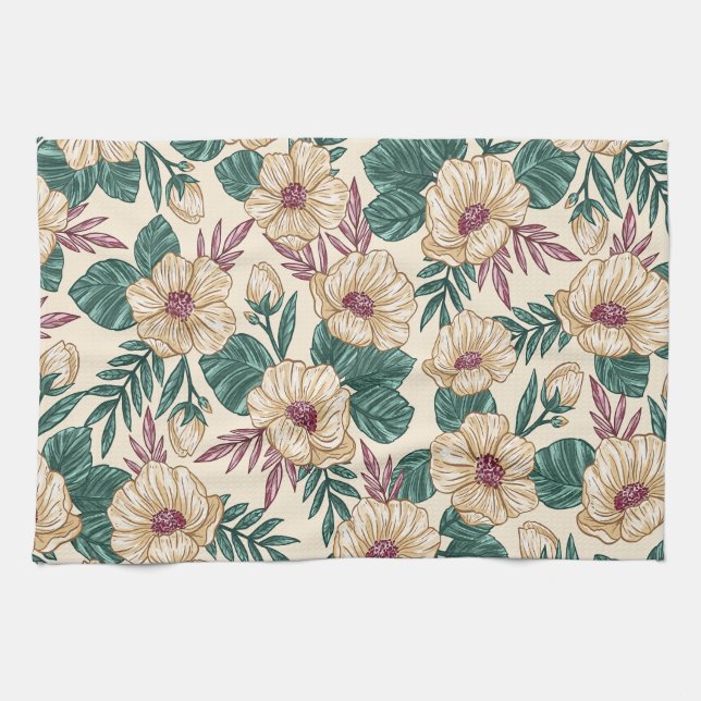 Linge De Cuisine Roses (Horizontal)