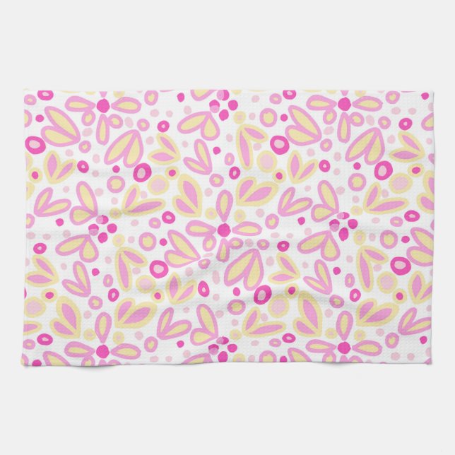 Linge De Cuisine Roses Florales (Horizontal)
