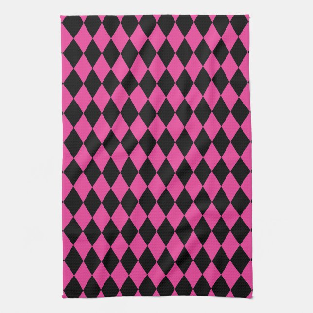 Linge De Cuisine Roses indien et noir de harlequin (Vertical)