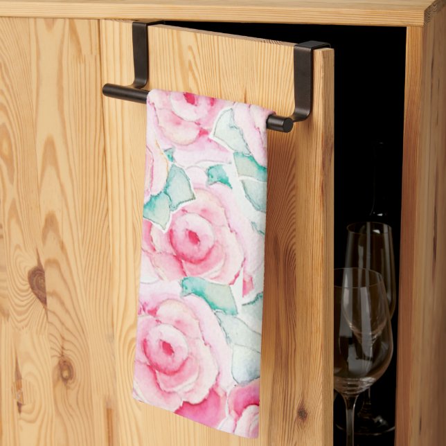 Linge De Cuisine Roses paño de cocina (Pliage en tiers)