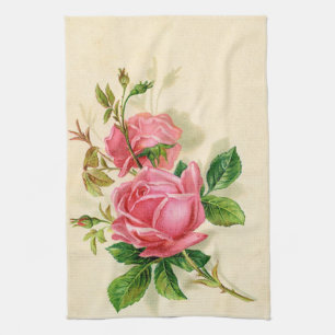 Linge De Cuisine roses roses vintages mignons