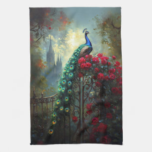 Linge De Cuisine Roses rouges de paon dramatique gothique