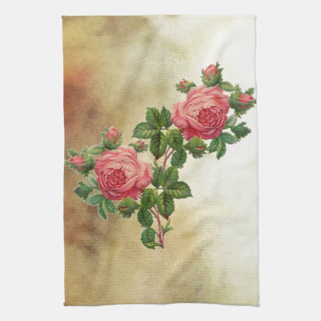 Linge De Cuisine roses rouges vintages (Vertical)