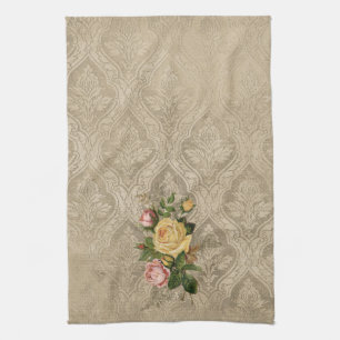 Linge De Cuisine Roses vintages et Damask