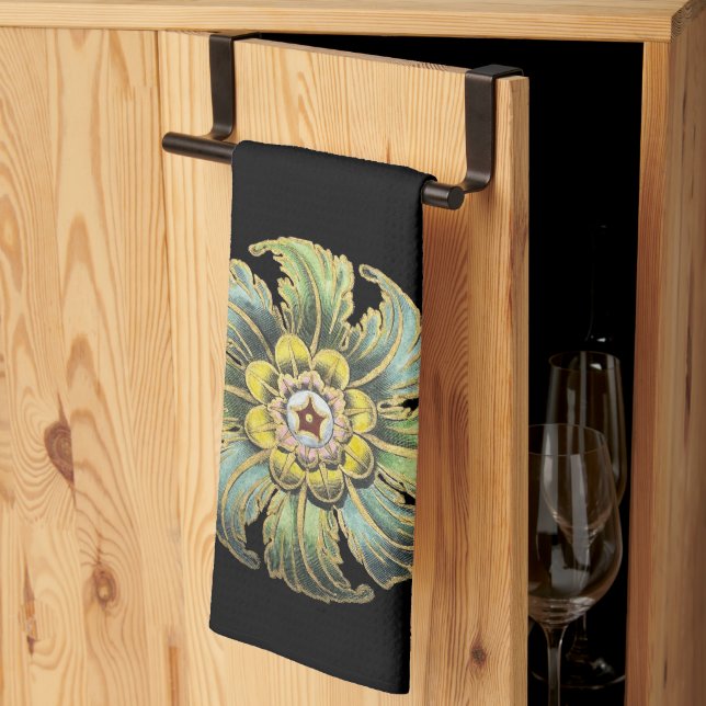 Linge De Cuisine Rosette architecturale antique n° 1 (Pliage en tiers)