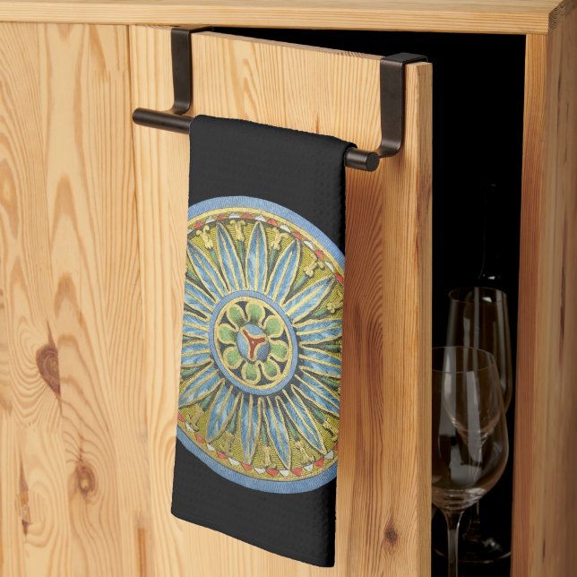 Linge De Cuisine Rosette architecturale antique n° 2 (Pliage en tiers)