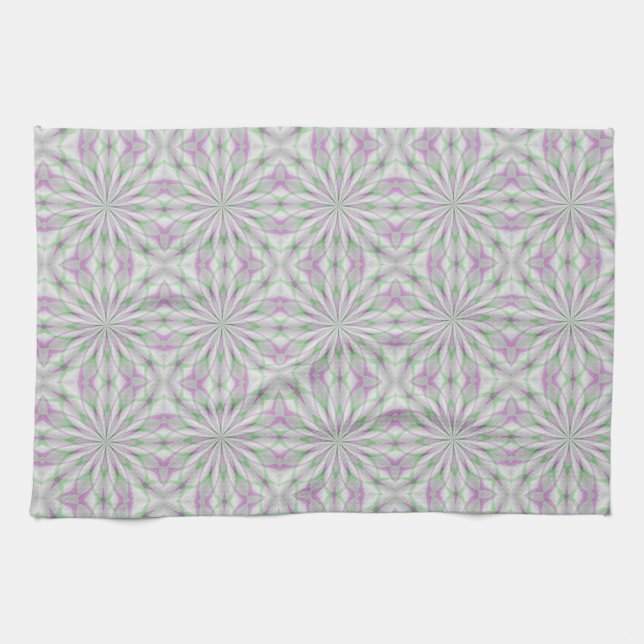 Linge De Cuisine Rosettes de Noël rose et vert (Horizontal)