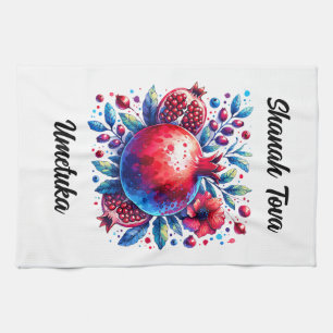 Linge De Cuisine Rosh Hashana Eau couleur grenade
