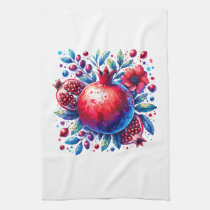 Linge De Cuisine Rosh Hashana Eau couleur grenade