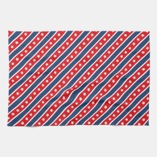 Linge De Cuisine Rouge, Blanc & Bleu Patriotique USA Étoiles et Ray