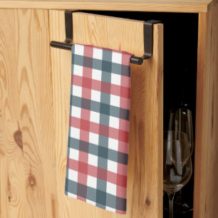 Linge De Cuisine Rouge blanc et bleu plaid