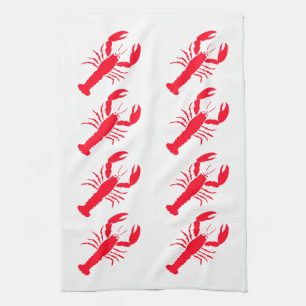 Linge De Cuisine Rouge Blanc Homard Fruits de mer 4Nicholas