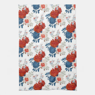 Linge De Cuisine Rouge Bleu Blanc Floral Patriotique (4)