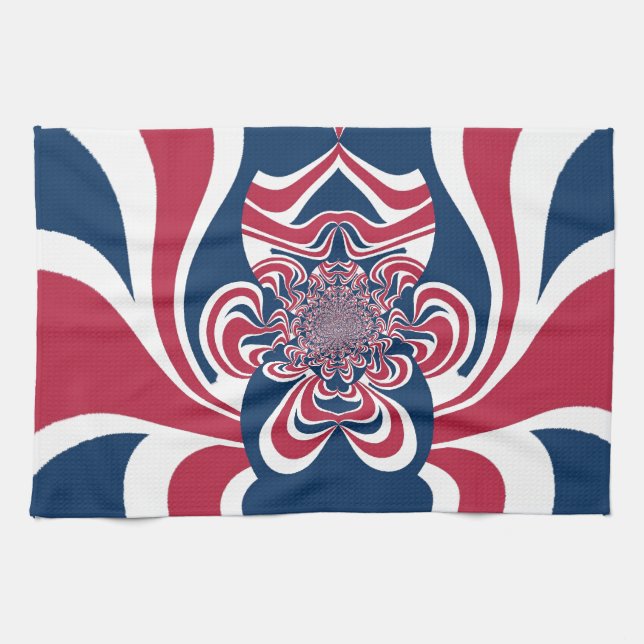 Linge De Cuisine Rouge bleu Kaleidoscope (Horizontal)
