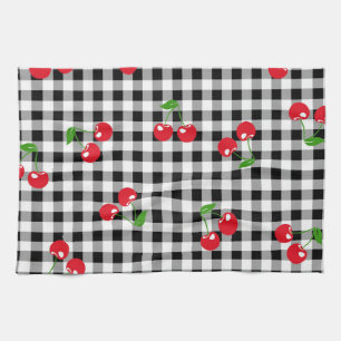 Linge De Cuisine Rouge Cerise En vichy Buffle noir et blanc Plaid