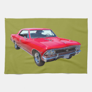 Linge De Cuisine Rouge Chevy 1966 Chevelle solides solubles 396