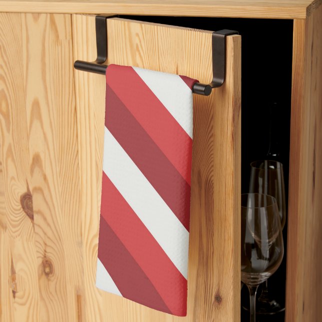 Linge De Cuisine Rouge et blanc (Pliage en tiers)