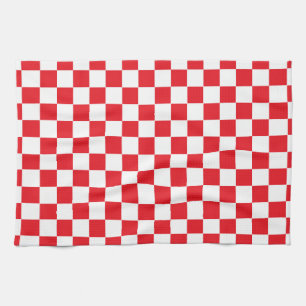Linge De Cuisine Rouge et blanc Checkered