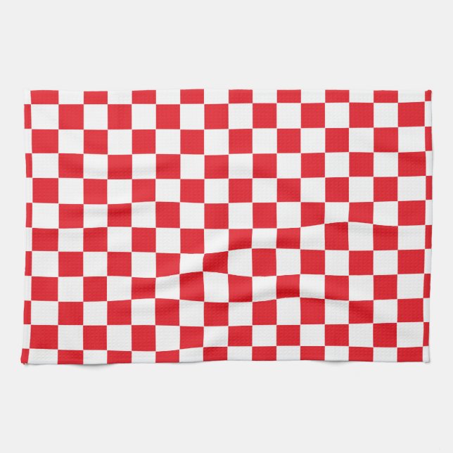 Linge De Cuisine Rouge et blanc Checkered (Horizontal)