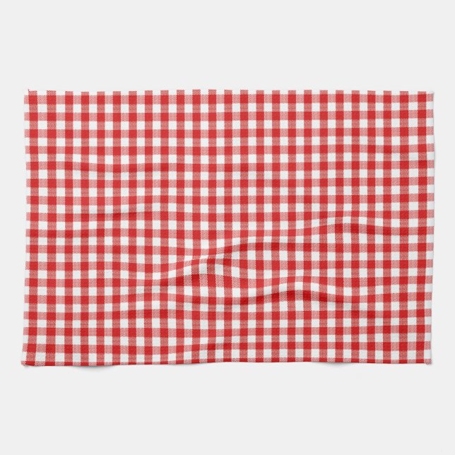 Linge De Cuisine Rouge et blanc Checkered (Horizontal)
