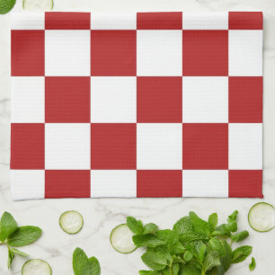 Linge De Cuisine Rouge et blanc Checkered