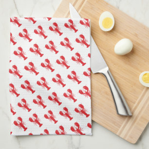 Linge De Cuisine Rouge Homard Motif Plage côtière Océan Plage Amusa