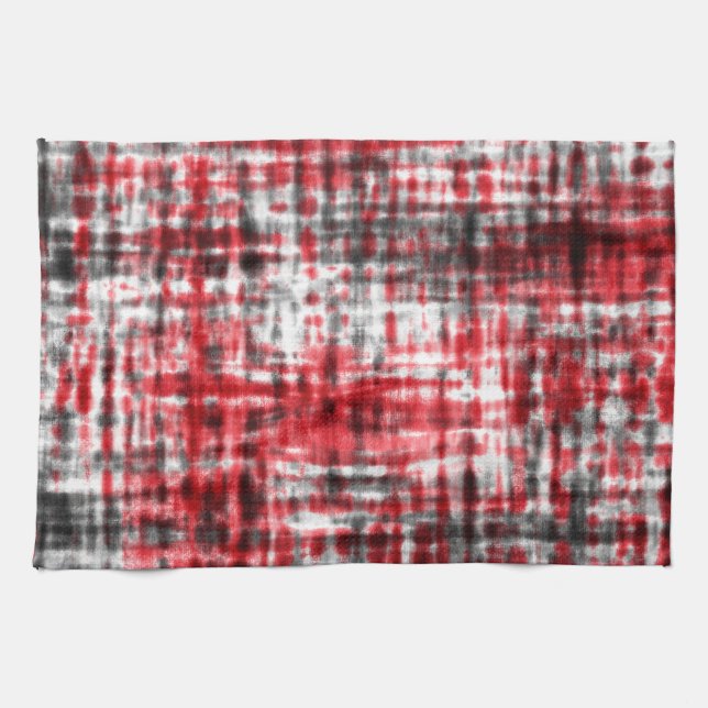 LINGE DE CUISINE ROUGE NOIR (Horizontal)