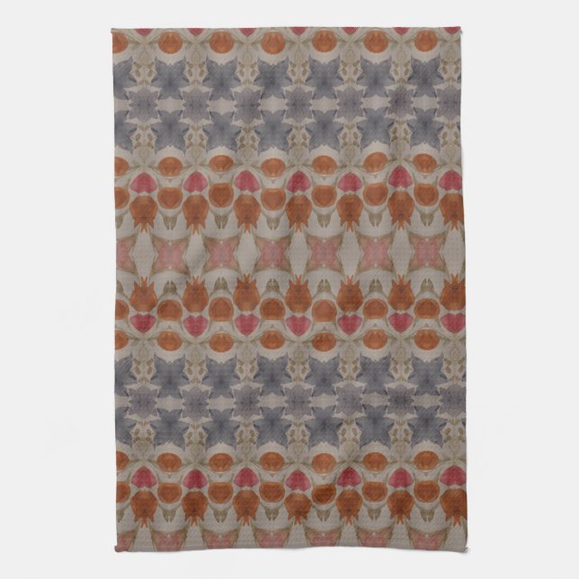 Linge De Cuisine Rouge rouille bleue (Vertical)