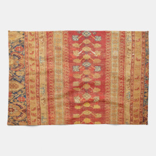 Linge De Cuisine Rouge tribal vintage de motif de diamants