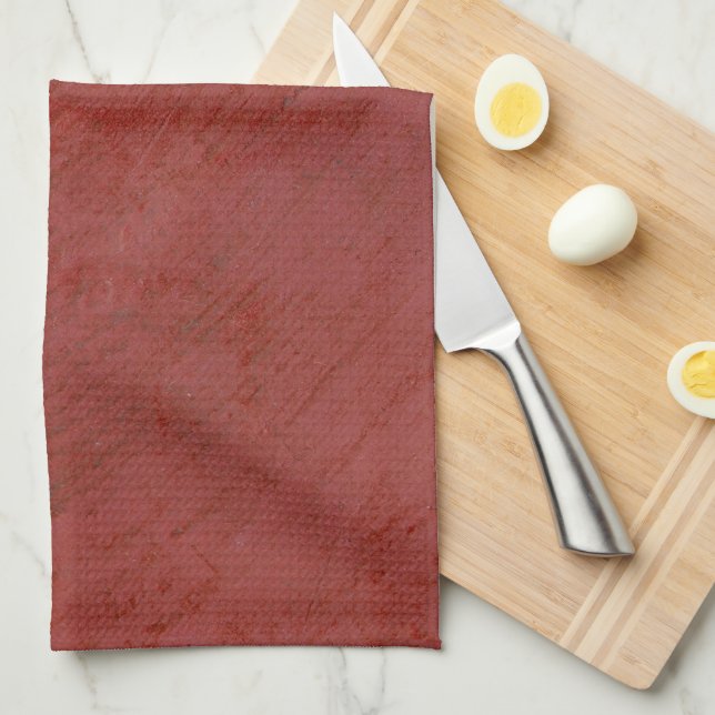 Linge De Cuisine Rouge Uni (Quart Plié)