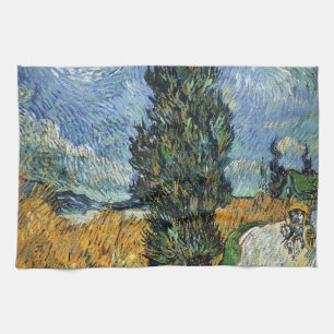 Linge De Cuisine Route avec cyprès de Van Gogh Impressionnisme
