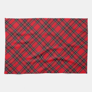 Linge De Cuisine Royal Stewart tartan rouge noir plaid