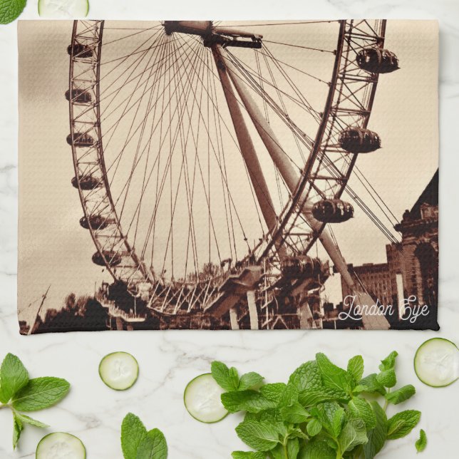 Linge De Cuisine (Royaume-Uni) London Eye vintage (Plié)