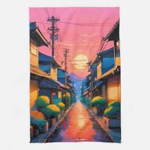 Linge De Cuisine Rues Silencieuses, Lueurs Chaudes dans une Rue Jap